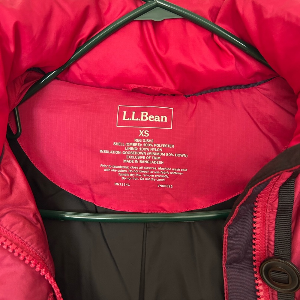 L.L. Bean Vibrant & Unique Pink & Purple Down Vest
